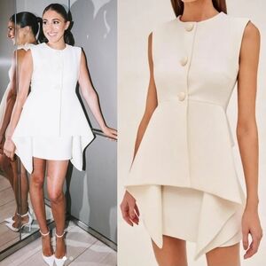 Alexis Mckenna Mini Dress Ivory Wool Large